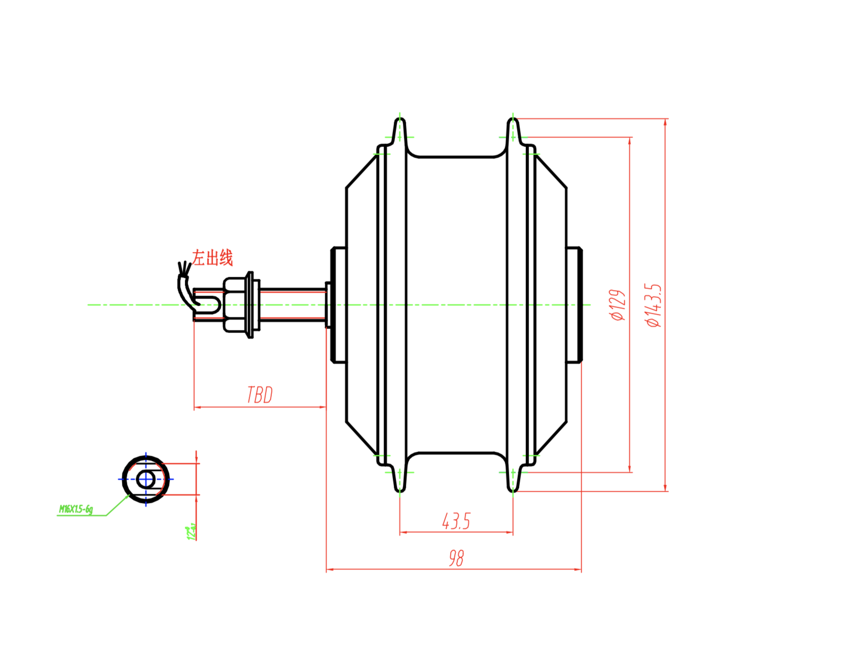 single shaft motor 350w ebike